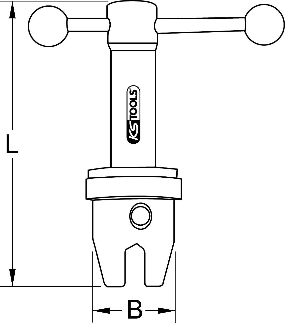 KS TOOLS 116.2002 Clé à Bonde avec Adaptateur Baignoires