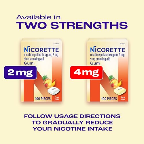 Nicorette 2 mg Nicotine Gum to Quit Smoking - Fruit Chill Flavored Stop Smoking Aid, 100 C - image 8