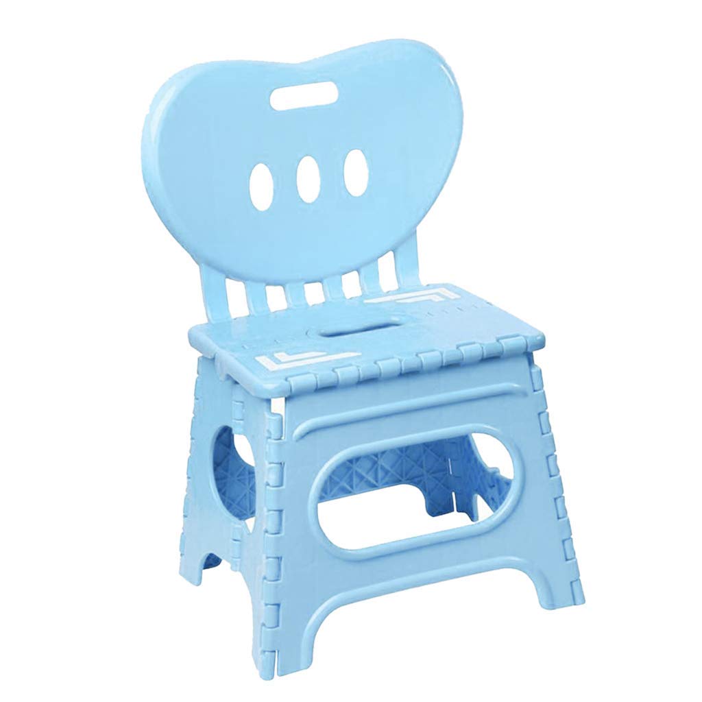 Tabouret pliant portable pour enfant - Chaise pliante pour la maternelle - Bleu - L