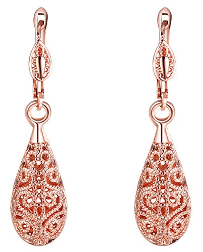 Cutesmile Fashion Jewelry 18k Gold/Rose Gold/White Gold Hollow Pattern Teardrop