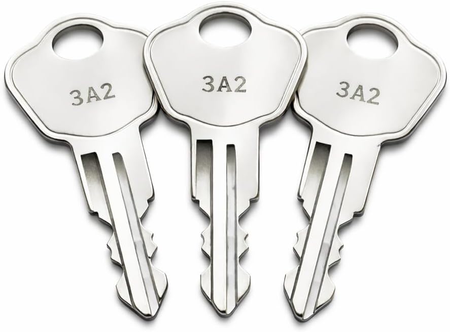 (3 Pack) 3A2 Keys for Sentry Safes Model 1100, Compatible with Safe Boxes, Lock Boxes, File Cabinets and Storage Chests, Pre Cut to Key Code 3A2-3W2