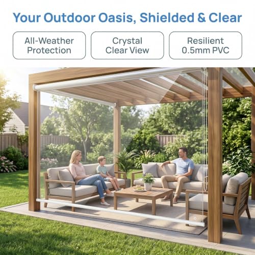 Store enrouleur PVC transparent extérieur terrasse balcon imperméable - 5