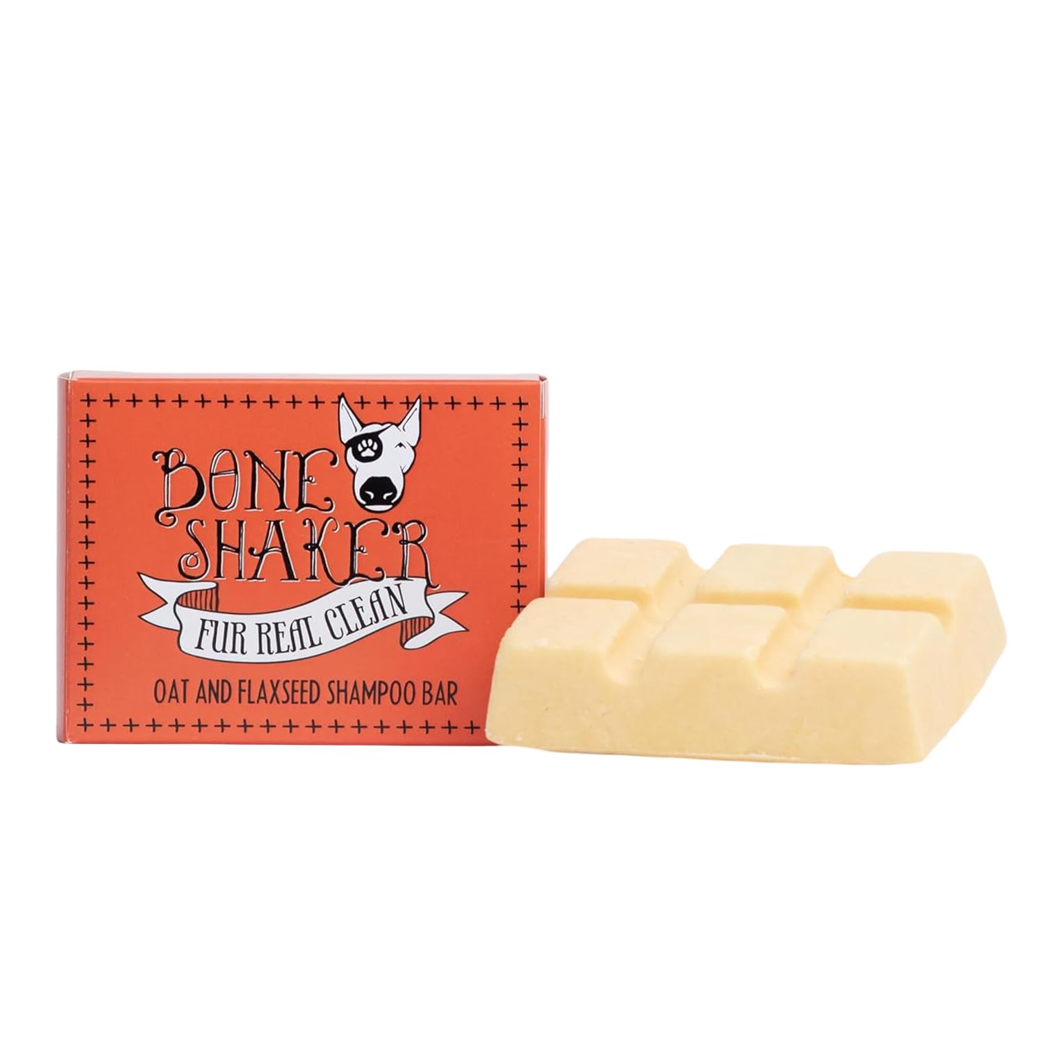 Bone Shaker Healthy Coat Shampoo Bar for Dogs - Solid Dog Shampoo - Natural Dog Shampoo for Sensitive Skin - Coconut Cleanser, Oat & Flaxseed - Long Lasting pet Shampoo - Plastic Free Dog Shampoo bar