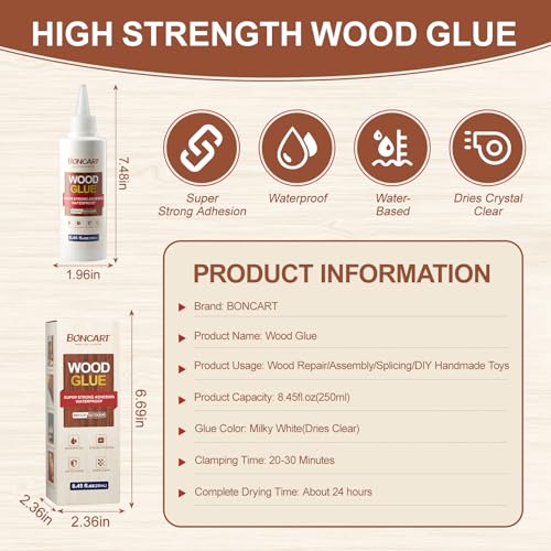 super strong wood glue 845floz clear waterproof for heavy duty woodworking furniture assembly 1 pack