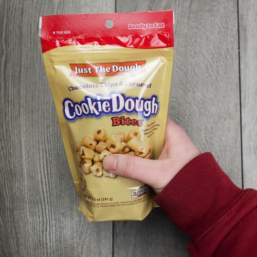 Chocolate Chip and Caramel Cookie Dough Bites, Ice Cream Topper, Movie Night Candy, Resealable Bag, 8.5 Ounces (Pack of 2) - Thumbnail 5