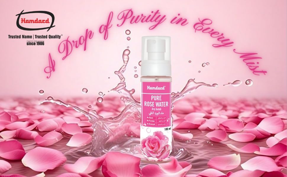 Hamdard Pure Natural Rose Water Spray 100ml / 3.38Fl Oz - Image 3