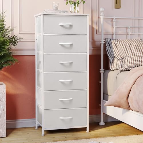 Crestlive Products Tall Dresser for Bedroom Vertical Storage Tower - Sturdy Steel Frame, Wood Top,...