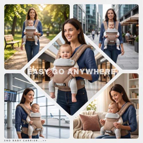 Image of StarAndDaisy Baby Carrier for 0-3 Years, Newborn Baby Carrying Bag with 2 Carry Positions, Front & Back Carry, Breathable Fabric, M-Shape Hip Support, Comfortable Baby Carrier