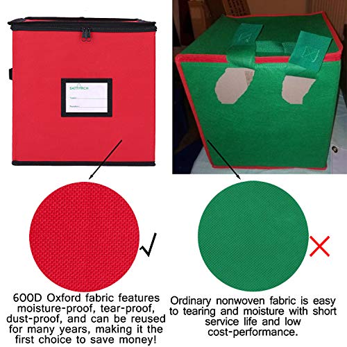 Miniatura 3 de Sattiyrch Caja De Almacenamiento De Adornos De Navidad, Tela Oxford 600d Que Almacena Hasta 64 Soportes Estándar De Adornos Navideños, Contenedores De Almacenamiento De Navidad De 12 X 12 Pulgadas, 4