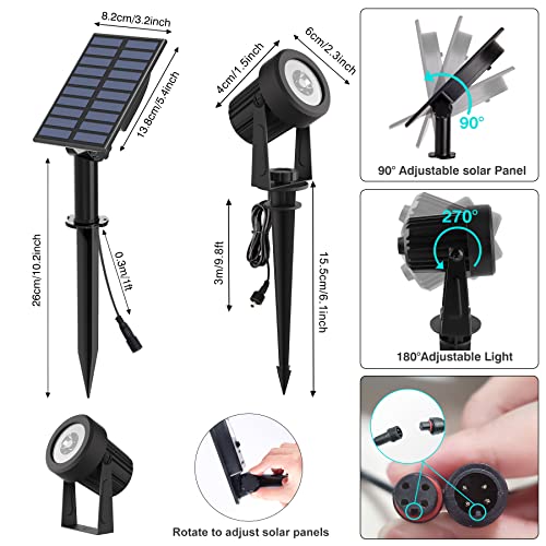 NATPOW Solar Spotlight Outdoor Garden, RGB Dusk to Dawn Spot Lights - Image 3