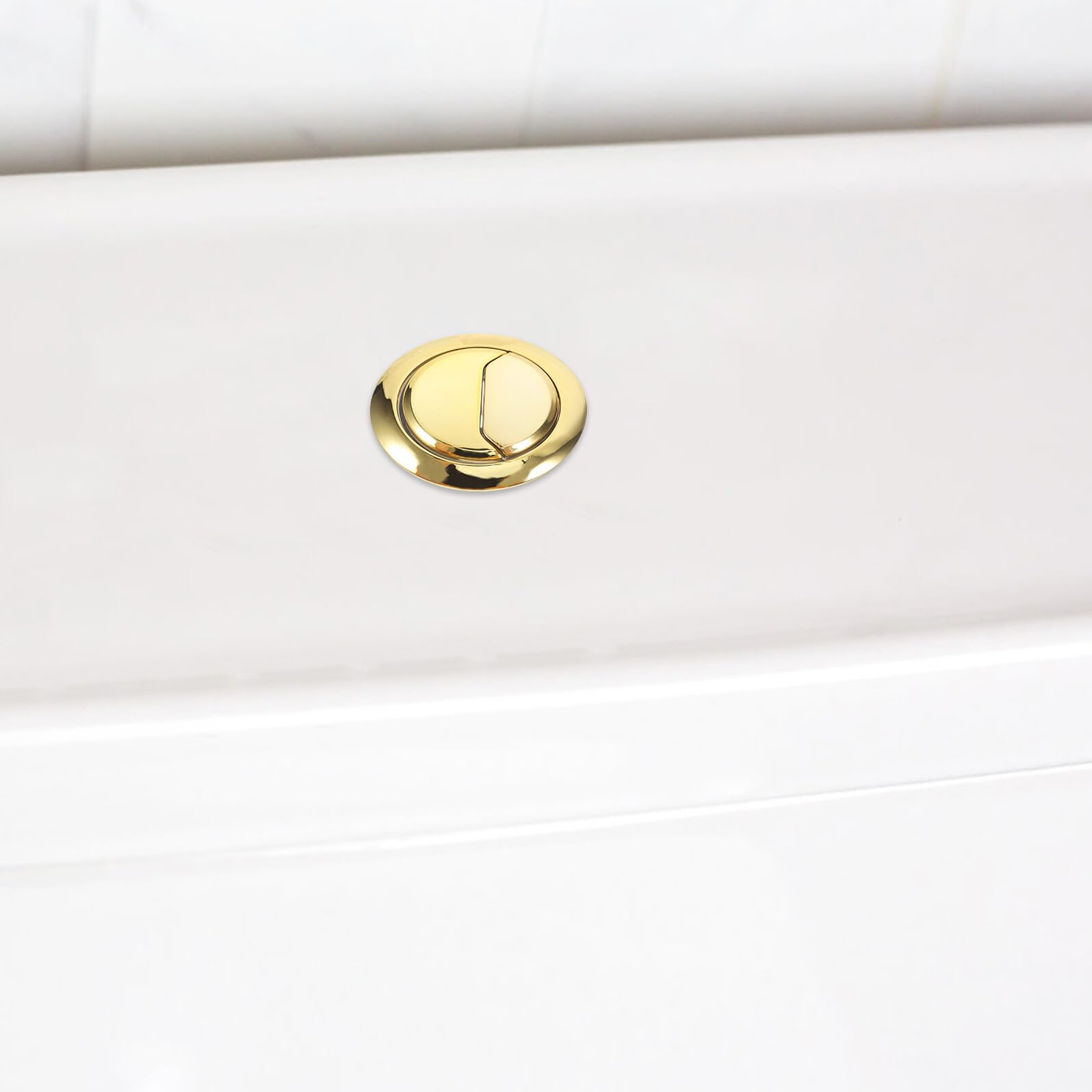 Angoily Bouton de Chasse D'eau Double pour Réservoir de Toilettes, Abs Doré, à Tige Ajustable, Compatible Wc, Kit de Remplacement, Usage Domestique et Hôtelier Couleur Aléatoire
