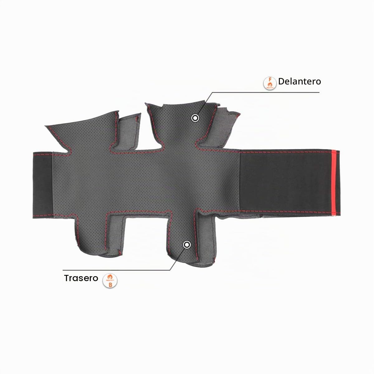 MEWANT Funda de volante cosida para A3 (8P) Sportback A4 (B8) A4 (B7) A6 (C6) 4 radios/sin botón multifunción/accesorios de volante para A3 A4 A6