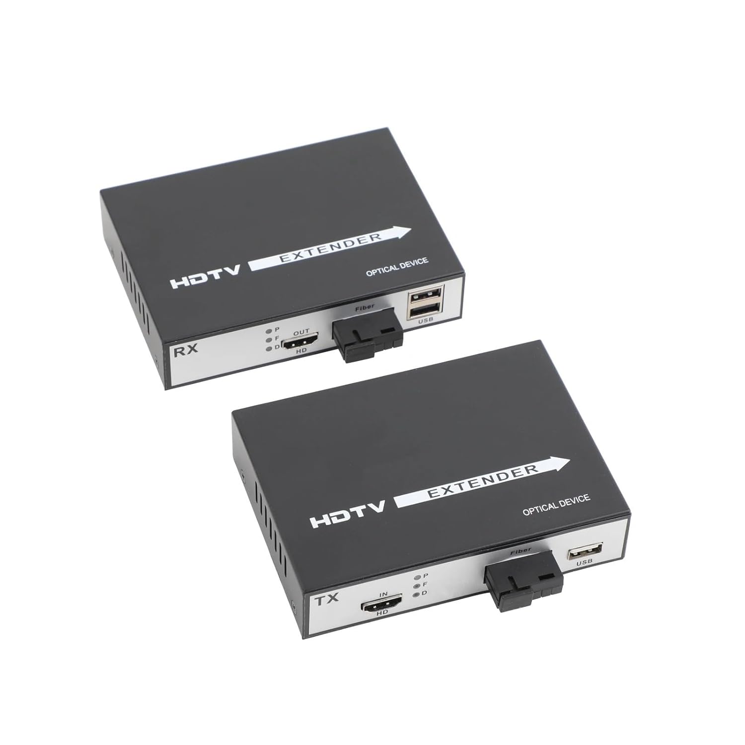 1080P HDMI KVM Optic Transceiver SC Port Audio/Video Converter Loop-Through Audio USB Mouse/Keyboard US/EU for HDTV(USB EU Power)