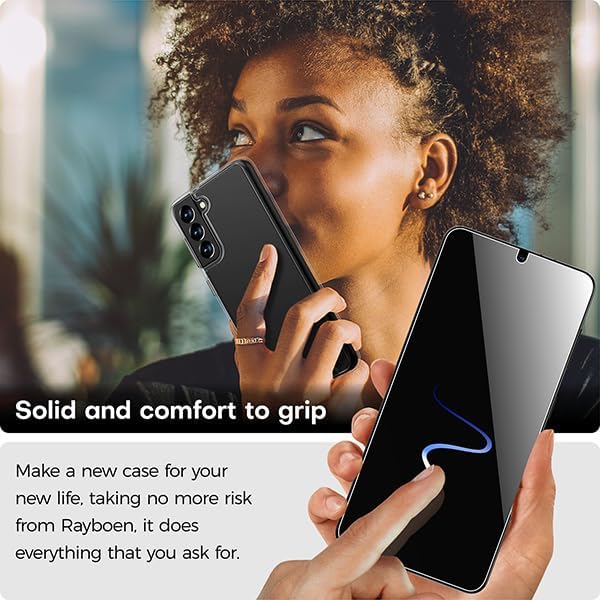 Miniatura 6 de Rayboen Funda para Samsung Galaxy S21 Plus con 2 protectores de pantalla suaves, diseño híbrido transparente, a prueba de golpes, delgada, para