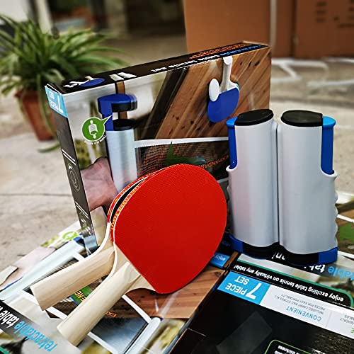 Intrekbare Tafel Van Tafeltennis, Met Uitbreidbaar Net, 2 Peddels En 3 Ballen En Draagbare Case, Perfect Voor Thuis- of… - Image 3
