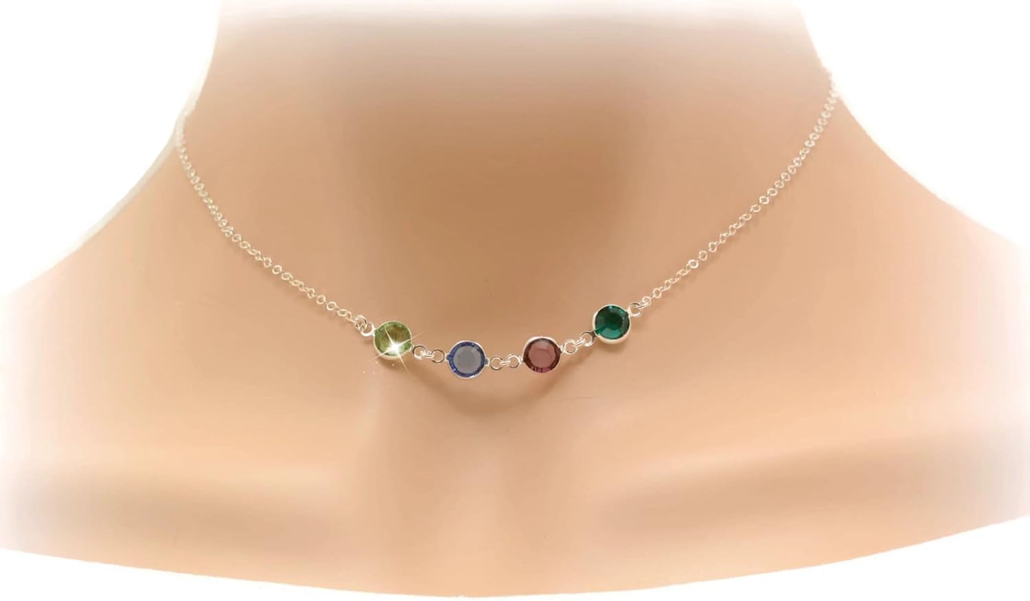 Birthstone Necklace for Mom Mothers with Birthstones Grandma Necklace Sterling Silver Birthstone Jewelry Mothers Day Gifts Grandma Gifts