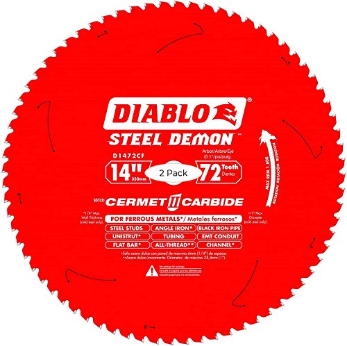 Diablo D1472CF 14-inch Steel Demon 72T Cermet II Carbide Ferrous Metal Saw Blade (Tw k)
