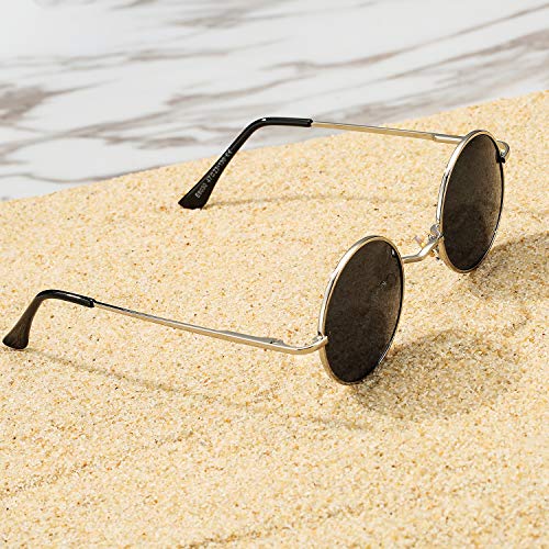 Image of Pro Acme Small Round Polarized Sunglasses for Women Men Retro Metal Shades