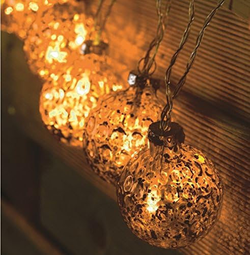 String Lights Gold Stellar Glass Orb Baubles