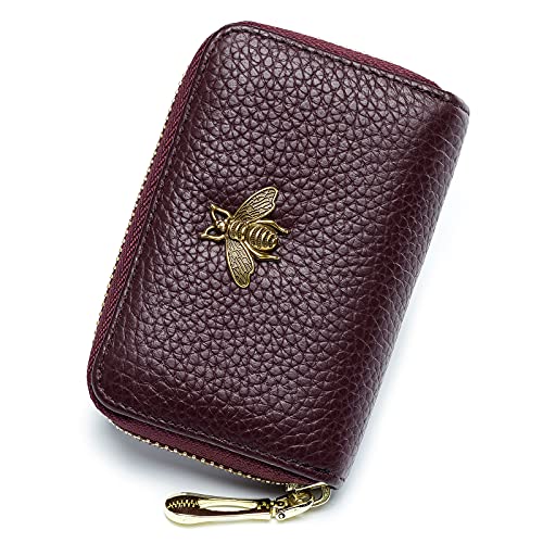 imeetu (Bundle of 2 Sets) Leather Card Coin Purse Wallet with Key Ring RFID Credit Card Holder2