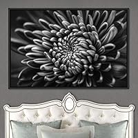 Framed Canvas Wall Art Black and White Flower Canvas Prints Home Artwork Decoration for Living Room,Bedroom - 16x24 inches