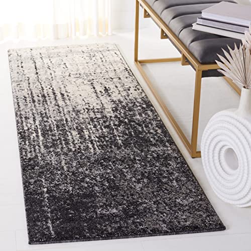SAFAVIEH Retro Collection Runner Rug - 2'3" x 11', Black