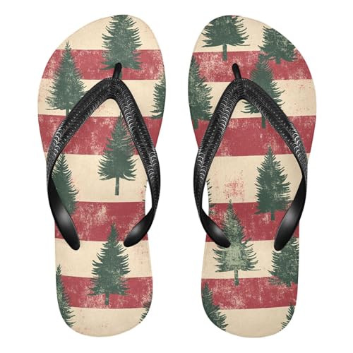 CEBUGI Unisex Flip Flop -Flat Sandal -NonSlip Couple Slippers -Natural Rubber Foam Soles Ultimate Comfort and Durability for Indoor Outdoor|Pine Trees