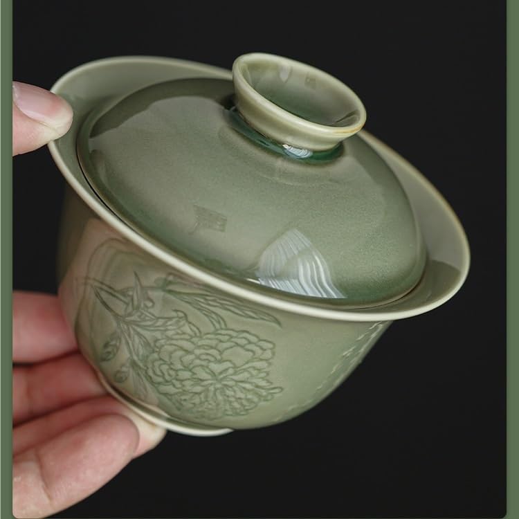 Kubki do Matchy Gaiwan Zestaw do herbaty Kubek Chiński Ceramiczny Domowy Kung Fu Zestaw do herbaty z zaparzaczem