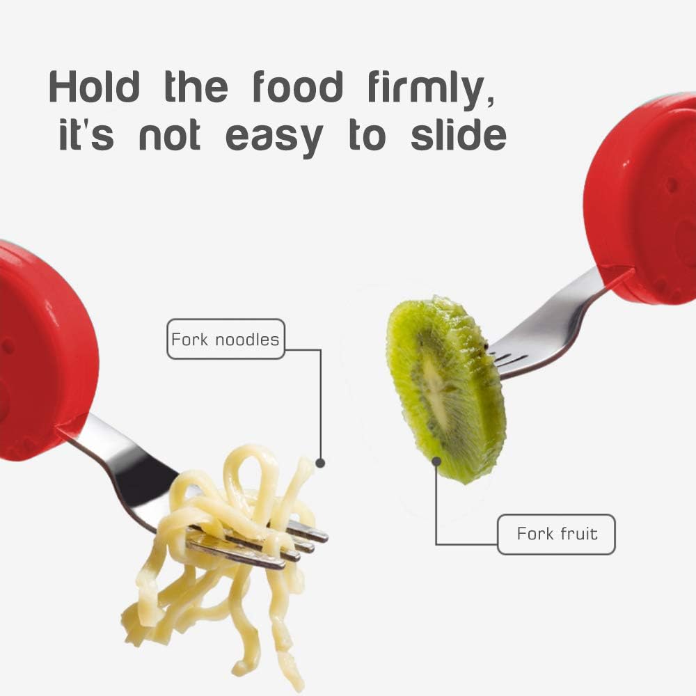 ASDSH ベビー用 スプーンとフォーク ベビー用食器 ステンレス カトラリーセット 赤ちゃん 子供 初めての離乳食用具 食事用 離乳食訓練 出産祝い プレゼント 誕生日 贈り物 収納ボックス付き 赤い象