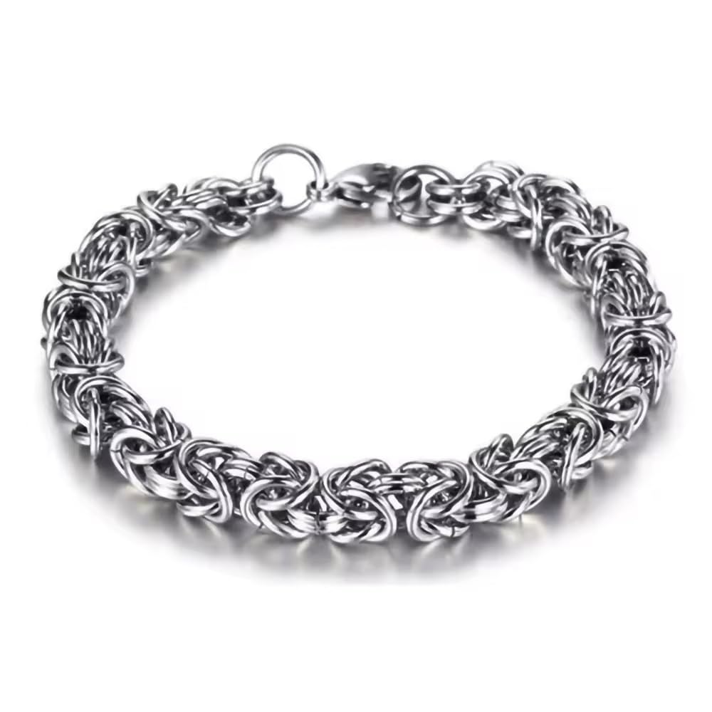 meenaz Bracelets for Men Boys brother boyfriend gents Fashion Silver Bracelet for Men Silver Stainless Steel Dual Curb Chain Bracelet Birthday Gift Anniversary Husband valentine gift rakhi bracelet-picture-18