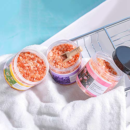 Epsom Salt For Soaking - 8Pcs Pink Himalayan Bath Salts Gift Set With Essential Oil, Bath Bombs, Wooden Scoop, Revitalize And Soothes Skin, Bath Sets For Women Gift Spa Gifts Set For Valentine's Day #TOP6