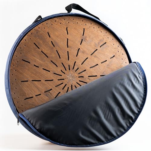 Waterfall Disk 20 inch Meditative Wooden Ocean Drum | Rain Drum for Sound Bath | With Soft Protecting Bag