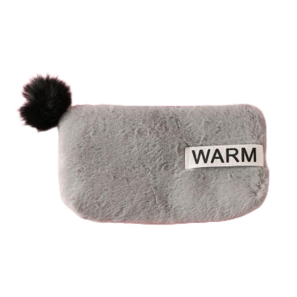 1PC Plush Pencil Case, 24cm Large Capacity Fluffy Cosmetic Bag Soft Makeup Bag with Pom Pom Ball for Kids Adults