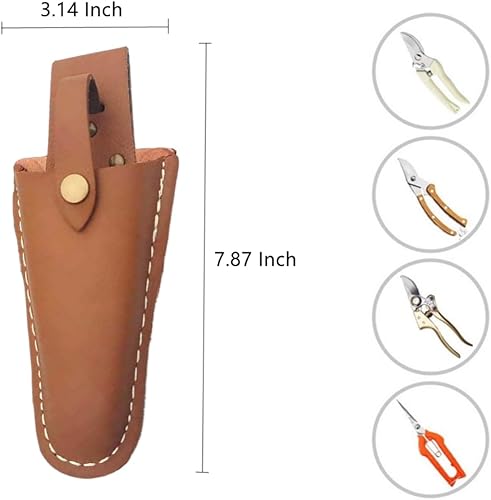 Miniatura 2 de Paquete de 2 alicates de cuero para cinturón, cinturón de jardinería con soporte para podadoras, funda de cuero para herramientas para tijeras de