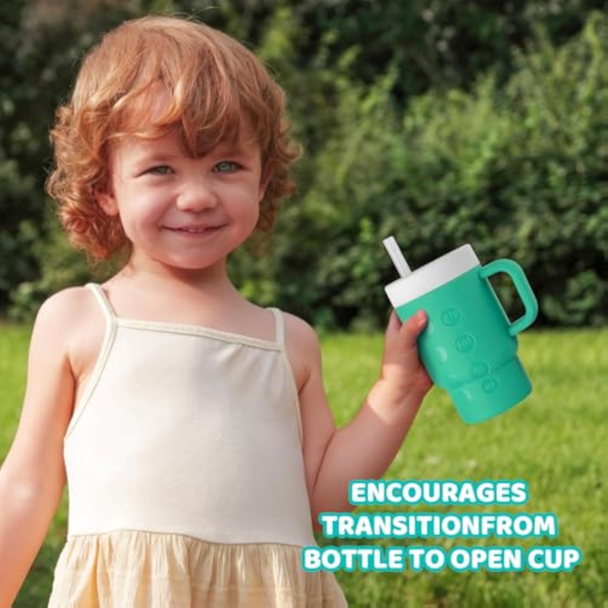 Kids Silicone Mini Tumbler with Handle and Straw, Toddler Friendly