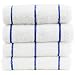 Luxury Hotel & Spa Towel Turkish Cotton Pool Beach Towels - Royal Blue - Striped - Set of 4