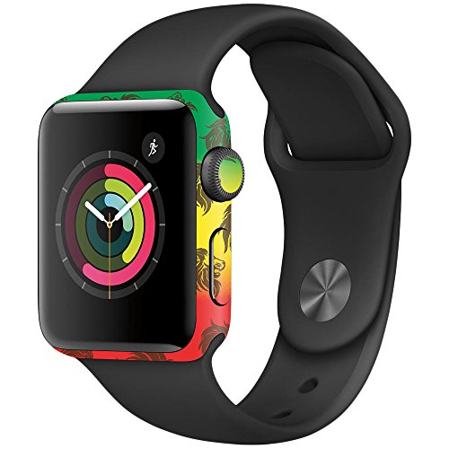 MightySkins Skin Compatible with Apple Watch Series 2 38mm - Rasta Lion | Protective, Durable, and Unique Vinyl Decal wrap Cover | Easy to Apply, Remove, and Change Styles | Made in The USA