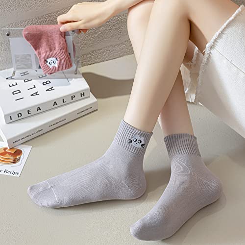 Digoon 5 Pairs Cat Socks Women,Animal Cute Socks For Women,Ankle Socks For Women,Funny Christmas Gifts For Cat Lovers (Black & White) #TOP4