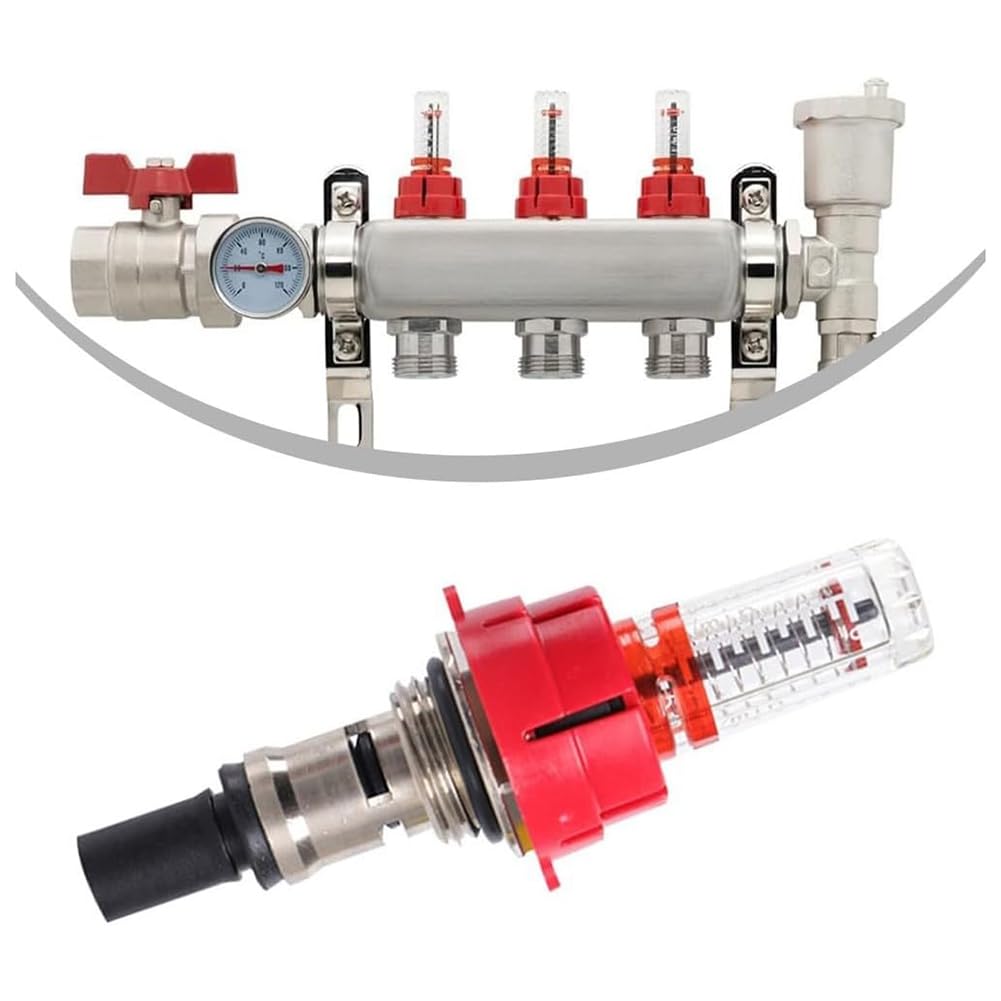 6 Pcs Débitmètre de Collecteur de Chauffage par le Sol, Régulateur de Surveillance de Débit Visuel pour Systèmes de Chauffage par le Sol (1/2)