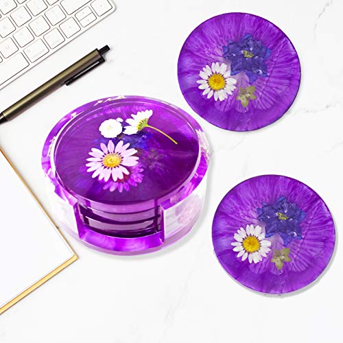 ingsi Coaster Resin Molds-4 pcs Resin Coaster Molds with 1 of Coaster Storage Box Mold-Resin Coaster Holder Mold-Epoxy Resin Molds for Resin Casting-Cups Mats-Soap Box Mold Candle Holder Mold