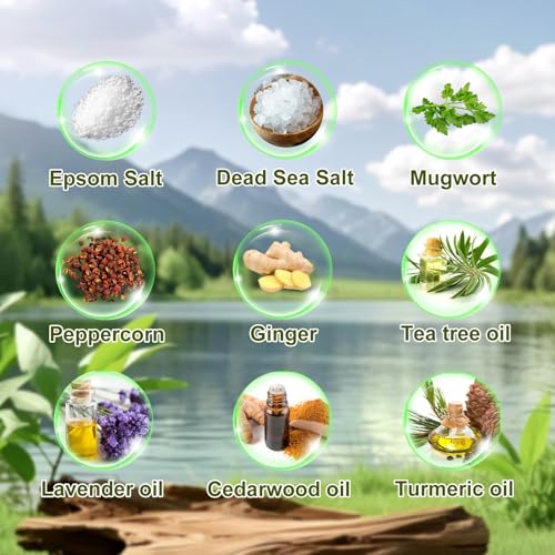 Epsom Salt Foot Soak, 10Pack Tea Tree Oil and Lavender Oil Epsom Salts for Soaking, Dead Sea Salt Spa Pedicure Care Softens Thick Calluses & Corns, Athletes Foot, with feet scrubber - Thumbnail 3