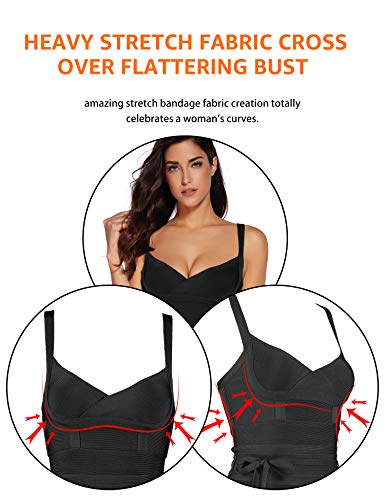 Image of meilun Womens Rayon Belt Detail Bandage Bodycon Party Dress