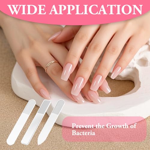 3 Piezas Lima de Uñas de Vidrio, Limas de Uñas de Cristal Con Estuche Cristal para Uñas para Profesionales Varillas de Lijado Herramientas para Doméstico Salón Uñas Naturales y Acrílicas - imagen 5