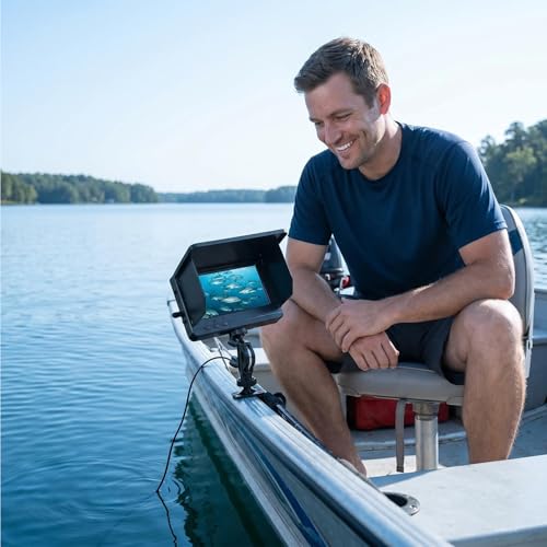 Image of Underwater Fishing Camera with Infrared Night Vision, IP67 Waterproof Portable Fish Finder for Ice Fishing, Kayak, Boat, River & Lake