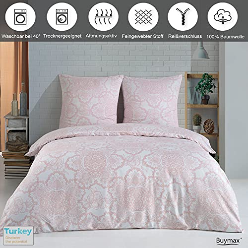 Buymax Bettwäsche 135x200 cm – Bettwäsche Set 2-teilig 135 x 200 cm, Renforcé 100% Baumwolle, Bettbezug mit 1 Kissenbezug 80x80 cm… – Ansicht 2