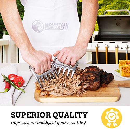 Mountain Grillers Meat Claws Meat Shredder For Bbq - Perfectly Shredded Meat, These Are The Meat Claws You Need - Best Pulled Pork Shredder Claw X 2 For Barbecue, Smoker, Grill (Stainless Steel) #TOP3