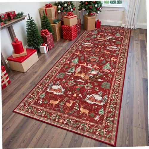 Tapis de Noël exquis aux finitions soignées idéal pour sublimer une chambre à coucher - 3