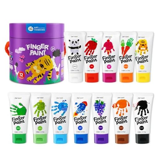 Jar Melo Tinta de dedo lavável para crianças - 12 unidades; conjunto de tinta não tóxica para dedo, materiais de pintura de arte seguros para presente para crianças, bebês, cores sortidas