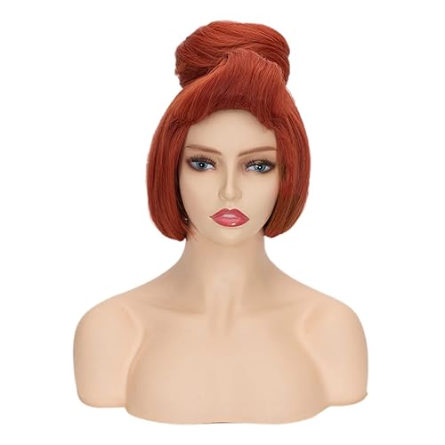 FVCENT 50s Women Wig Halloween Costume for Women,60s Short Red