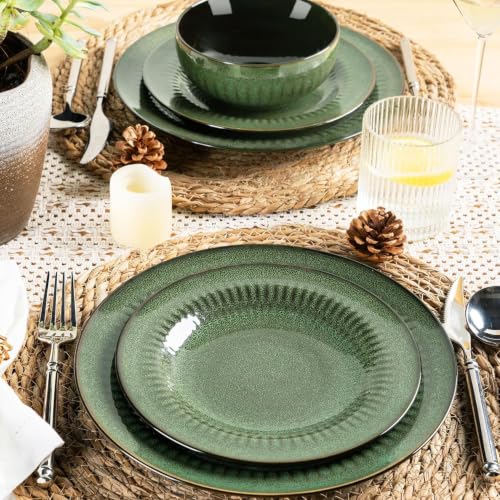 Image of LERATIO Ceramic Dinnerware Sets for 4,12-Pcs Porcelain Plates and Bowls Set